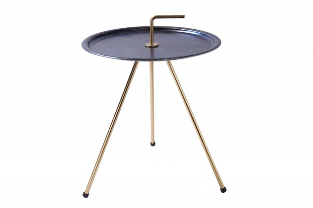 Stolik kawowy Plate złoty,uchwyt,42cm Home Design