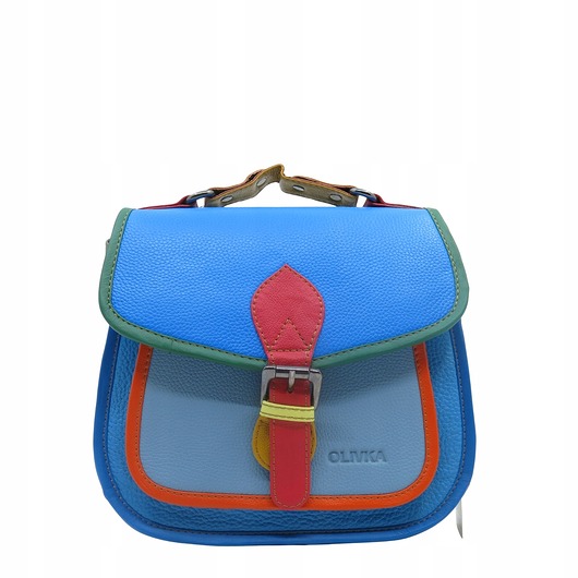 torby na ramię Torebka damska kolorowa skórzana skóra naturalna rączka pasek OLIVKA