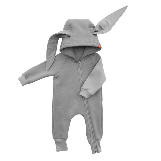 kombinezony dla dziewczynki Kombinezon Królik - szary melanż