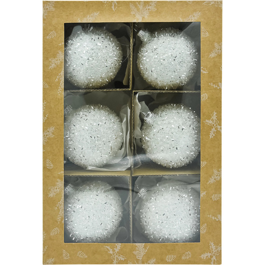 ozdoby choinkowe Bombki śnieżki średnie: zestaw