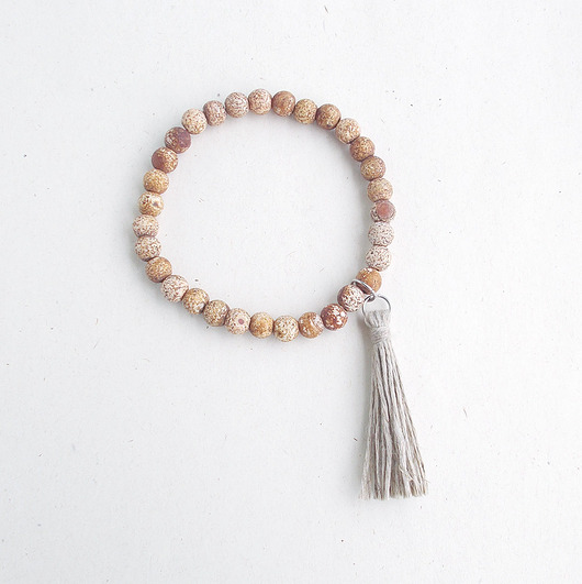 bransoletki z kamieni naturalnych Agat matowy bransoletka z frędzlem