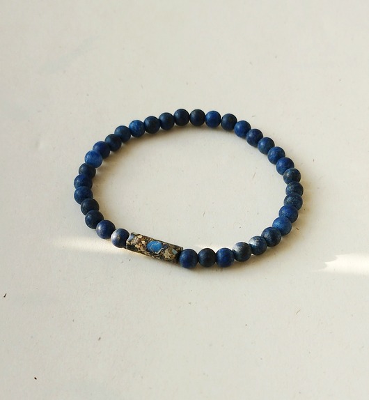 bransoletki z kamieni naturalnych Lapis lazuli i Jaspis abstrakcja Bransoletka