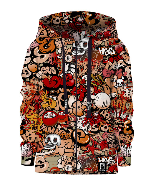 bluzy dla chłopców Bluza Zamek Chłopiec DR.CROW Graffiti Skull