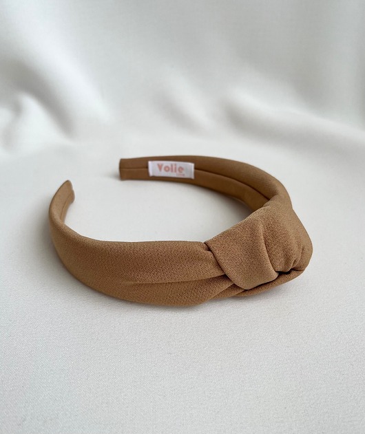 opaski do włosów Beżowa opaska do włosów supełek Beige Chic