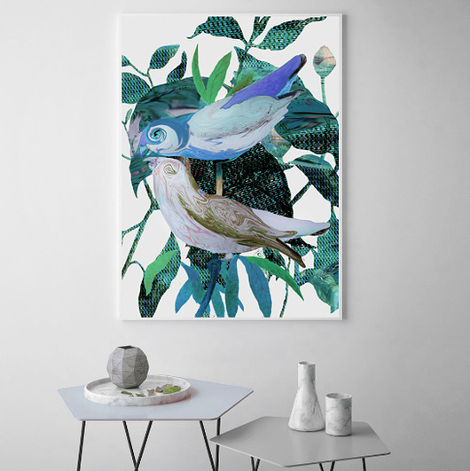 Ptaki niebieskie 100x70 Anita Tomala