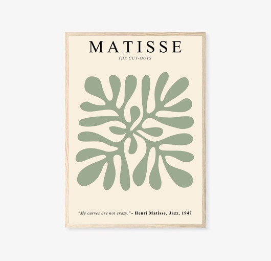 grafiki i ilustracje PLAKAT szałwiowa zieleń , abstrakcja, matisse
