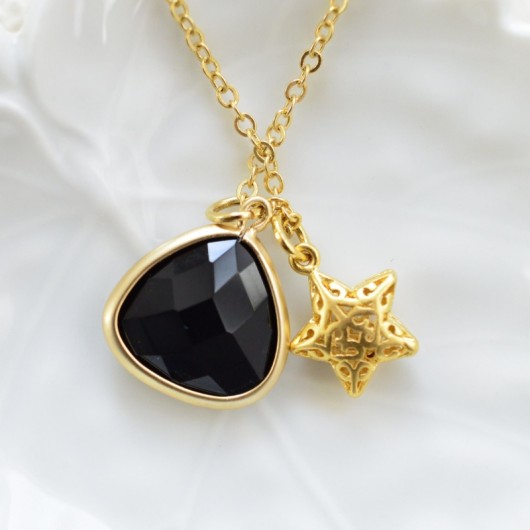black onyx & star naszyjnik Made by Magda