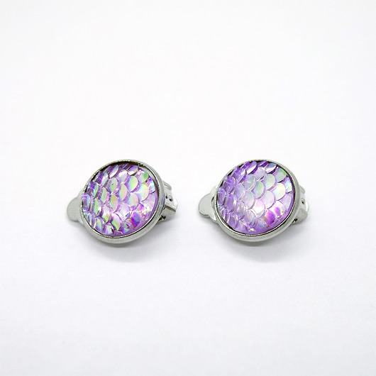 klipsy Klipsy - Łuski fioletowe - małe