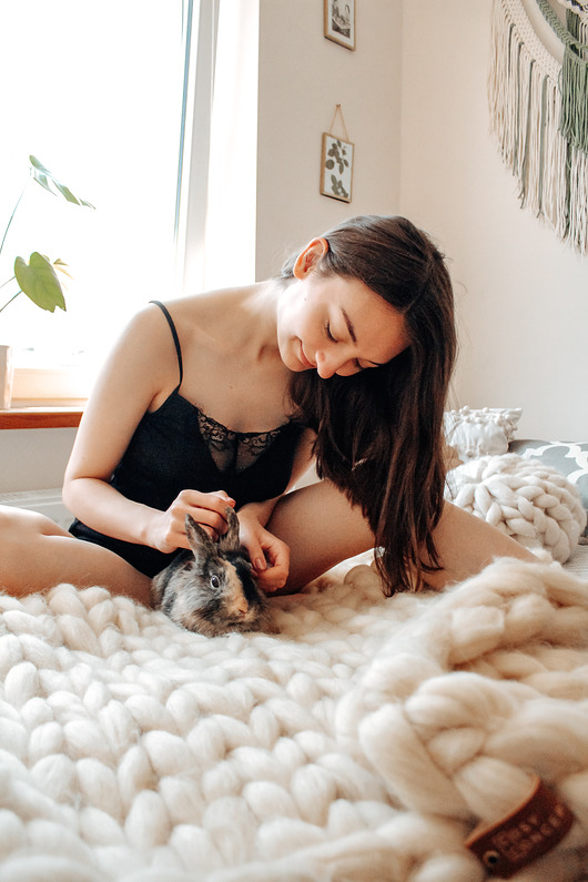 koce i narzuty Koc pleciony z wełny czesankowej różne kolory