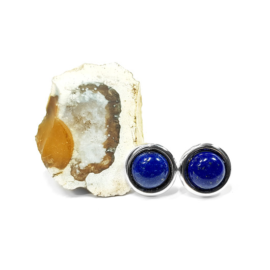 kolczyki z kamieniami Lapis lazuli kolczyki sztyfty srebro p.925