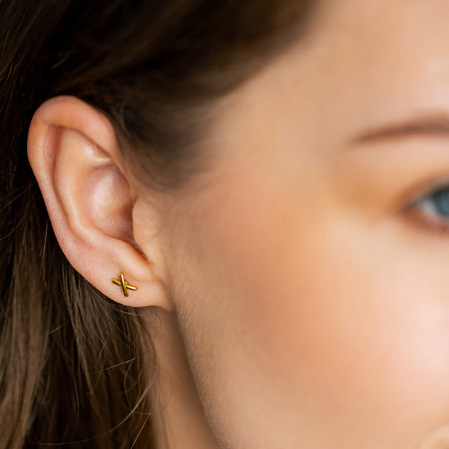 kolczyki pozłacane Kolczyki pozłacane X