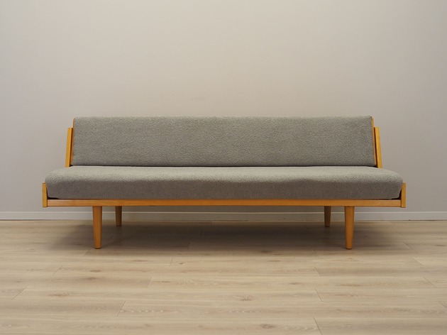 sofy i szezlongi Sofa bukowa, duński design, lata 60,  Hans. J. Wegner,  Getama