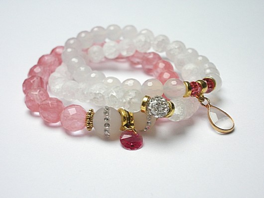 Padparadscha and white /11-2014/ - set KiKa pracownia