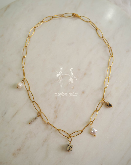 chokery Naszyjnik z zawieszkami z kamieni