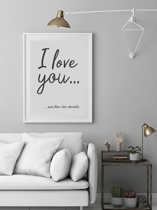 Plakat miłosny kocham cie bardziej niż czekol Bajkowe Obrazki