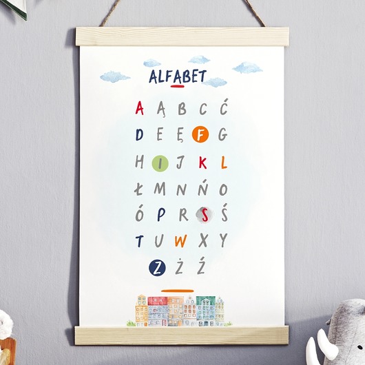 obrazy i plakaty do pokoju dziecięcego PLAKAT ALFABET P168