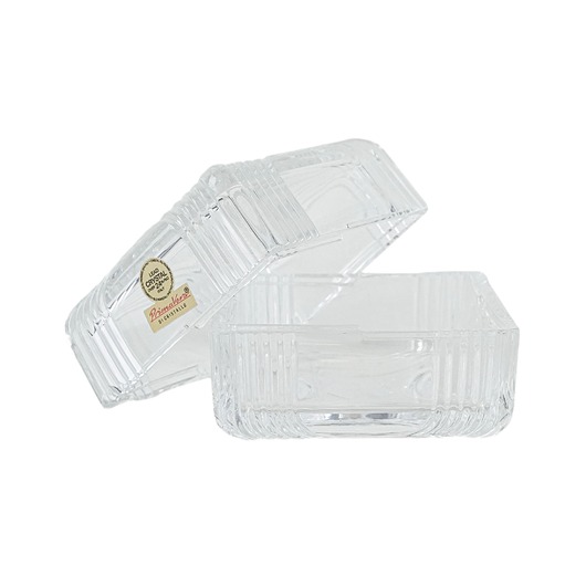 pojemniki na biżuterię Szkatułka, szkło ołowiowe, lata 70, produkcja: Primavera di Cristallo