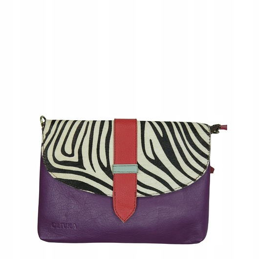 torby na ramię Torebka kopertówka listonoszka damska dwa paski skórzana bordo eko OLIVKA