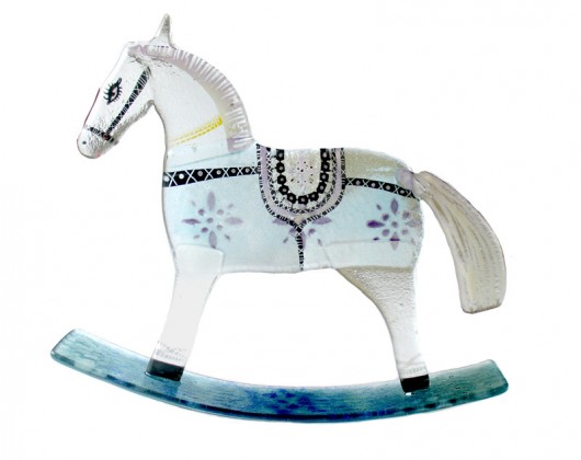 konik na biegunach WIELKI BŁĘKIT Borowska Glass Design