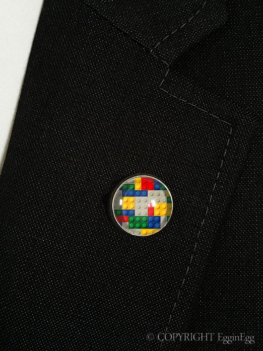 biżuteria męska Klocki lego - wpinka do marynarki - 0908