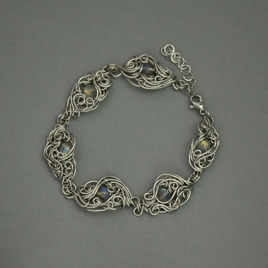 bransoletki wire wrapping Bransoletka regulowana kolorowe labradoryty wire wrapping