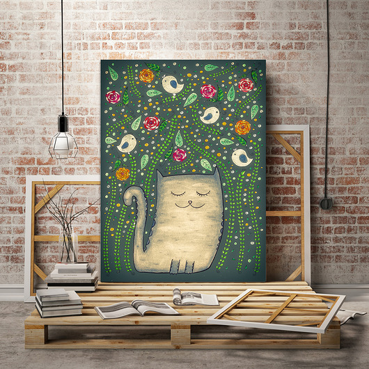 grafiki i ilustracje Kot 60x90cm