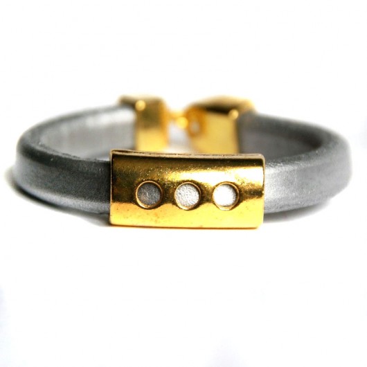 skórzana SIMPLE silver & gold V kaktusia