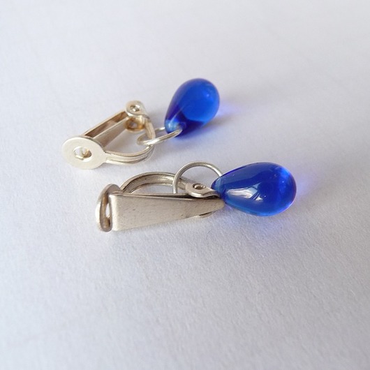 klipsy Kobaltowa kropelka. Klipsiki urocze. Dla tych co nie lubią....