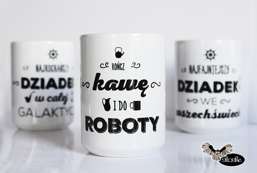 Kończ kawę i do roboty, kubek 450ml Sowia Aleja