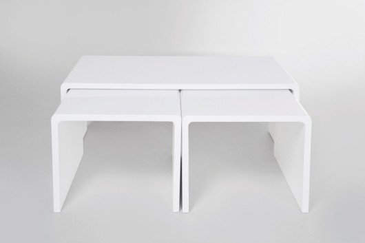 Zestaw stolików kawowych Shiny White 3 szt. Home Design