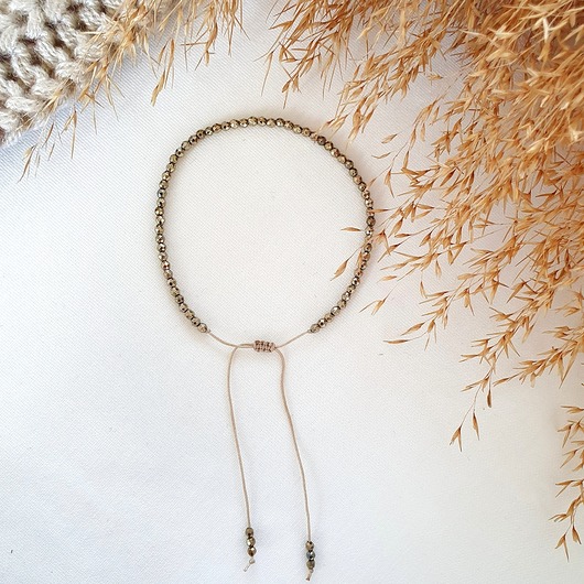 złota bransoletka z hematytu LEI handmade 