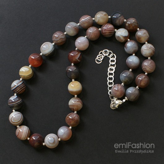 Agat botswana w srebrze MAREMI Jewelry