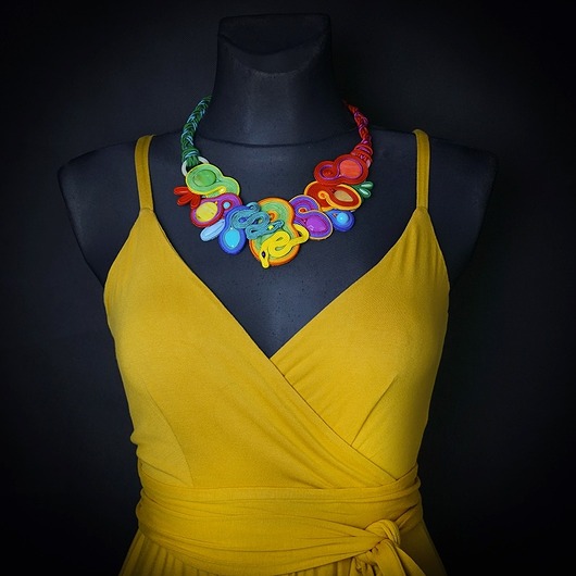 kolie Kolorowy Bajkowiec - naszyjnik Soutache