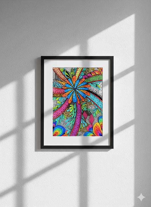 plakaty 11. PALMA (RAJSKIE WAKACJE) - rysunek, plakat.