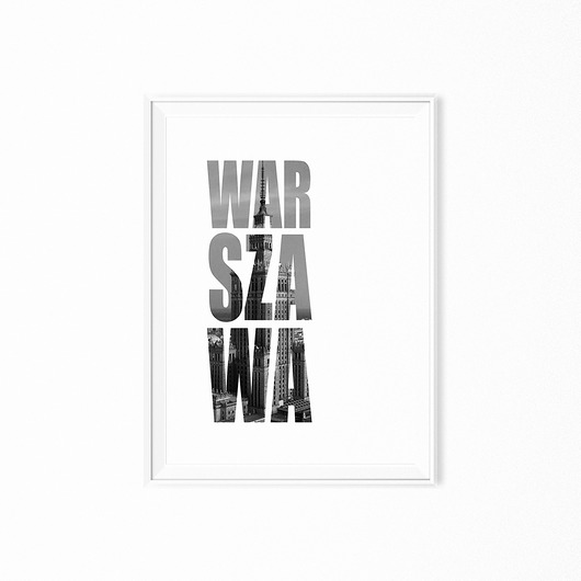 Plakat typografczny WARSZAWA  myscandi