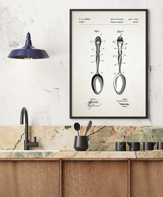 plakaty Łyżka - patent - plakat 50x70 cm