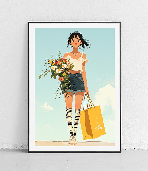 plakaty Plakat Spacer z kwiatami