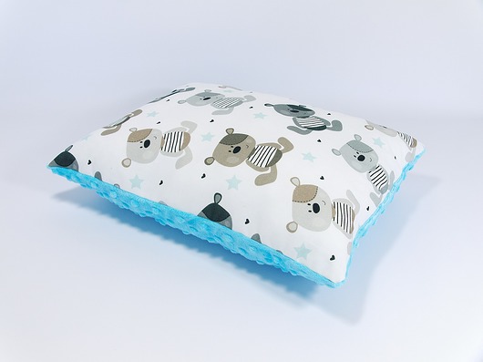 Urocza podusia Minky 30x40cm Misie Turquoise Myszakowo