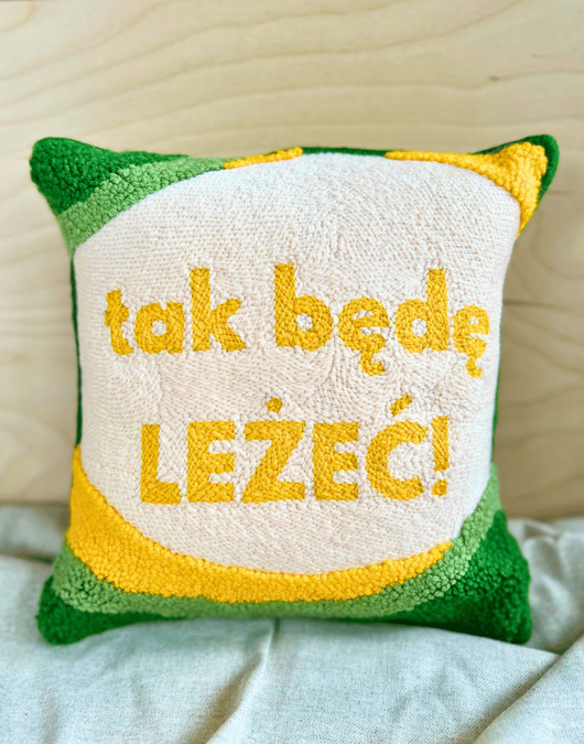 poduszki plecione Poduszka Tak Będę Leżeć