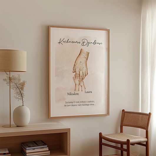 obrazy i plakaty do pokoju dziecięcego Prezent dla Dziadka  - Plakat z imionami wnuczków typ 2