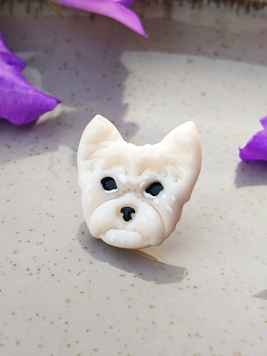 przypinki Pin West Highland White Terrier, broszka z terrierem, prezent dla psiary