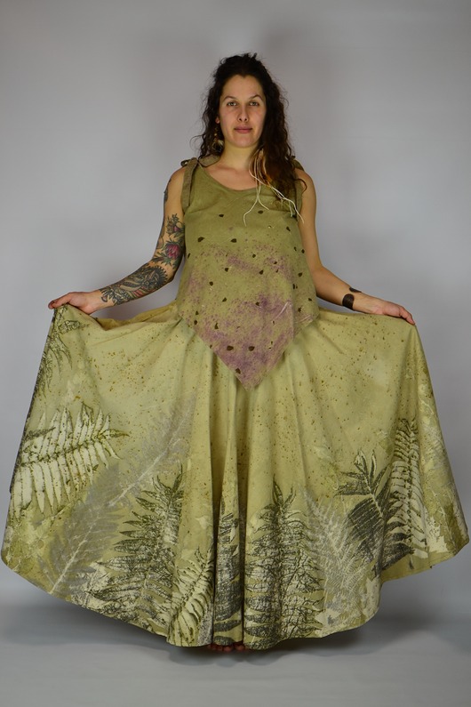 spódnice maxi Barwiona Roślinami Spódnica "Leśny Szum"