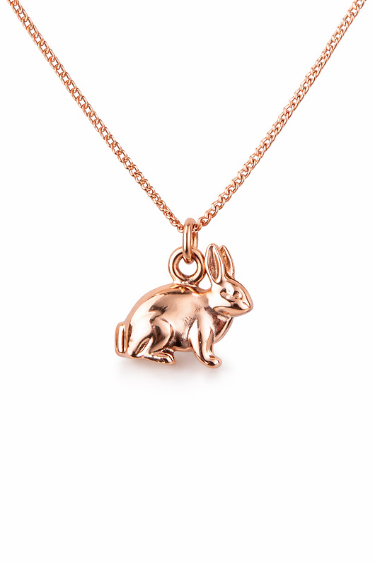 złote naszyjniki KRÓLICZEK - naszyjnik  różowe złoto