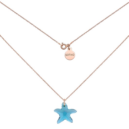 złote naszyjniki Naszyjnik z różowego złota z rozgwiazdą SWAROVSKI CRYSTAL