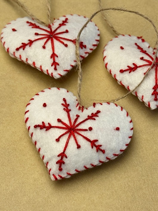 ozdoby choinkowe 02 Zawieszka choinkowa SERCE białe