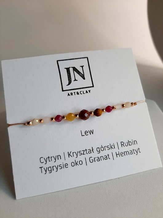 bransoletki z kamieni naturalnych Bransoletka zodiakalna Lew