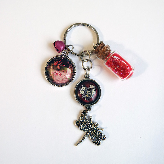 breloki Breloczek - Kwiaty, ważka, fiolka