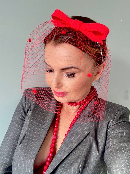 fascynatory Fascynator filcowy MIA  czerwony   /oraz inne kolory