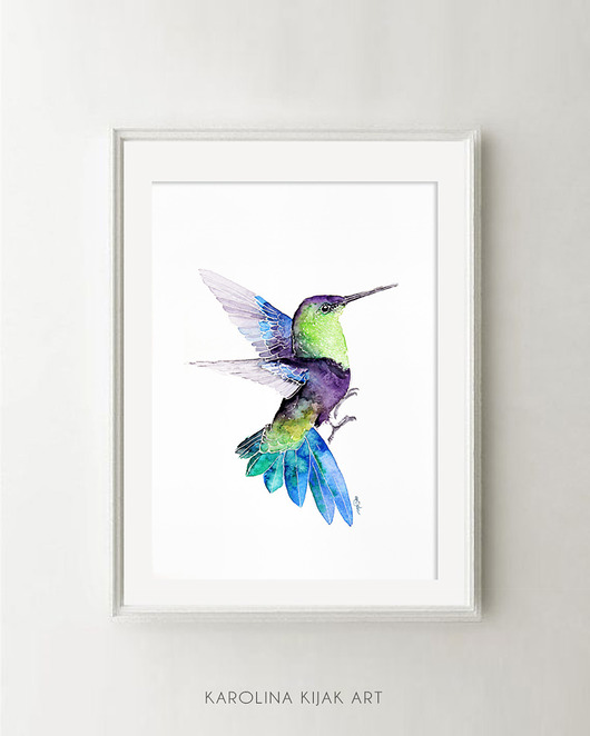 Koliber w locie - plakat, reprodukcja 20x30cm Karolina Kijak