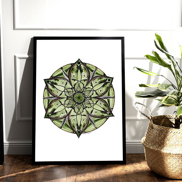 grafiki i ilustracje Mandala - 2 zielona